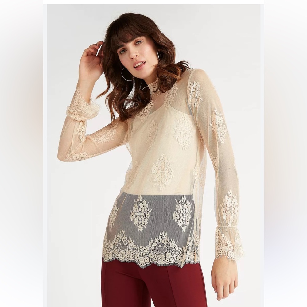 DEX Lace Blouse sz L - Picture 3 of 13